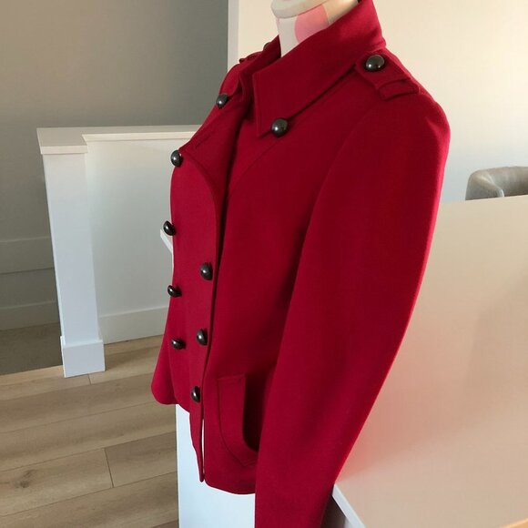Planet Classic Double Breasted 12 Button Lined Collared Blazer Jacket Red Sz 8 - Picture 3 of 16